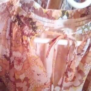 Floral Blouse - Peach and Yellow